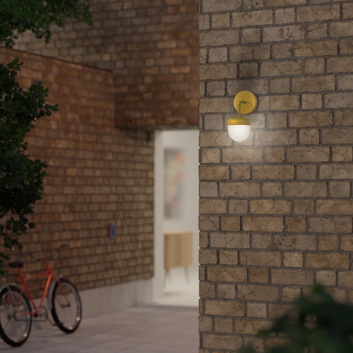 Pan vegglampe frostet 10 cm, Gullgul Noon