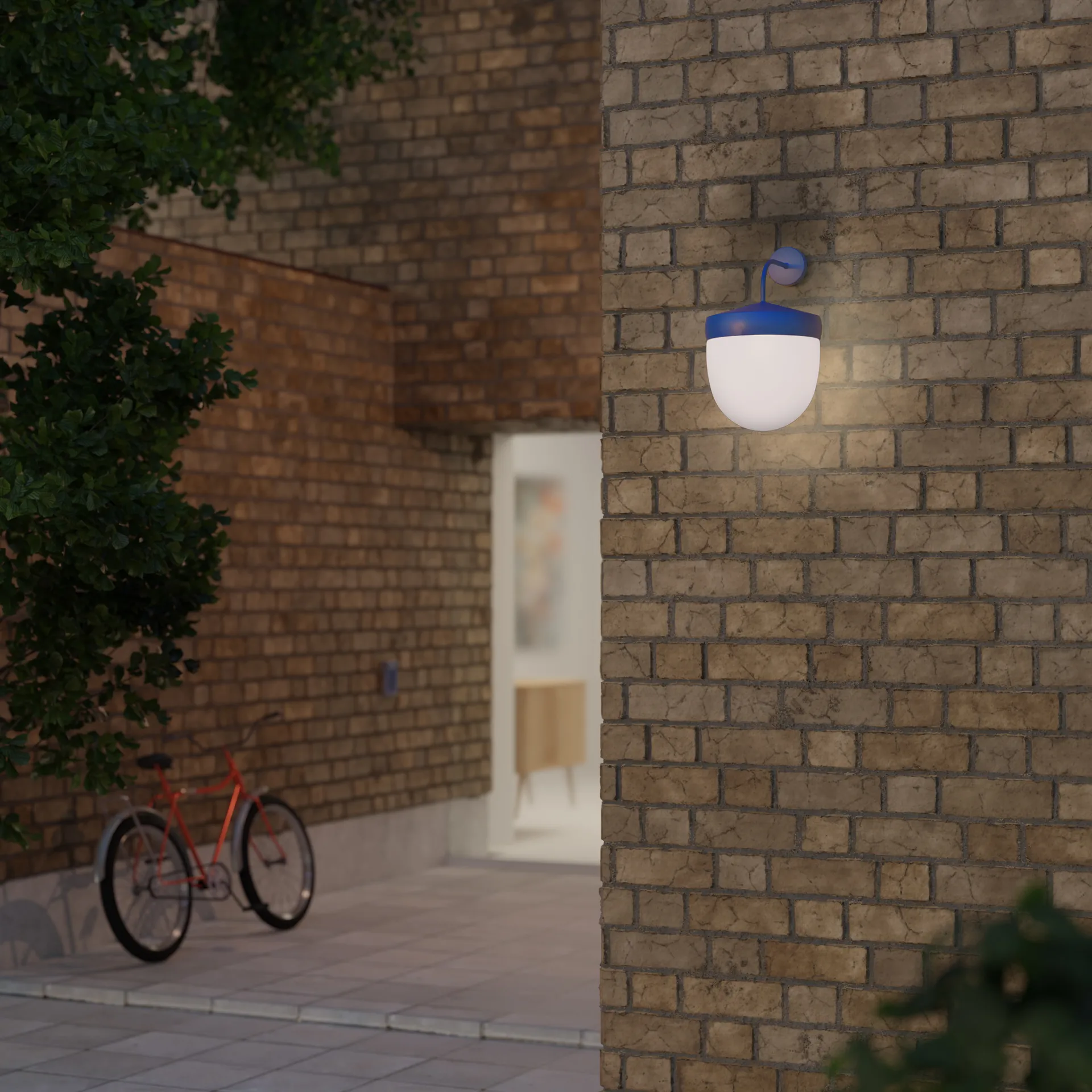 Pan vegglampe frostet 30 cm, Blå Noon