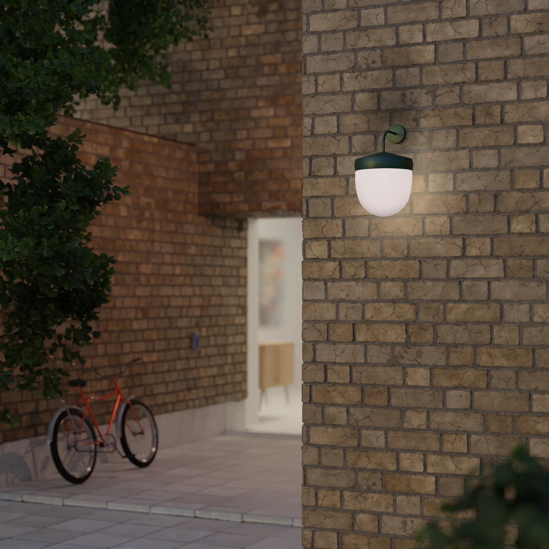 Pan vegglampe frostet 30 cm, British racing green Noon