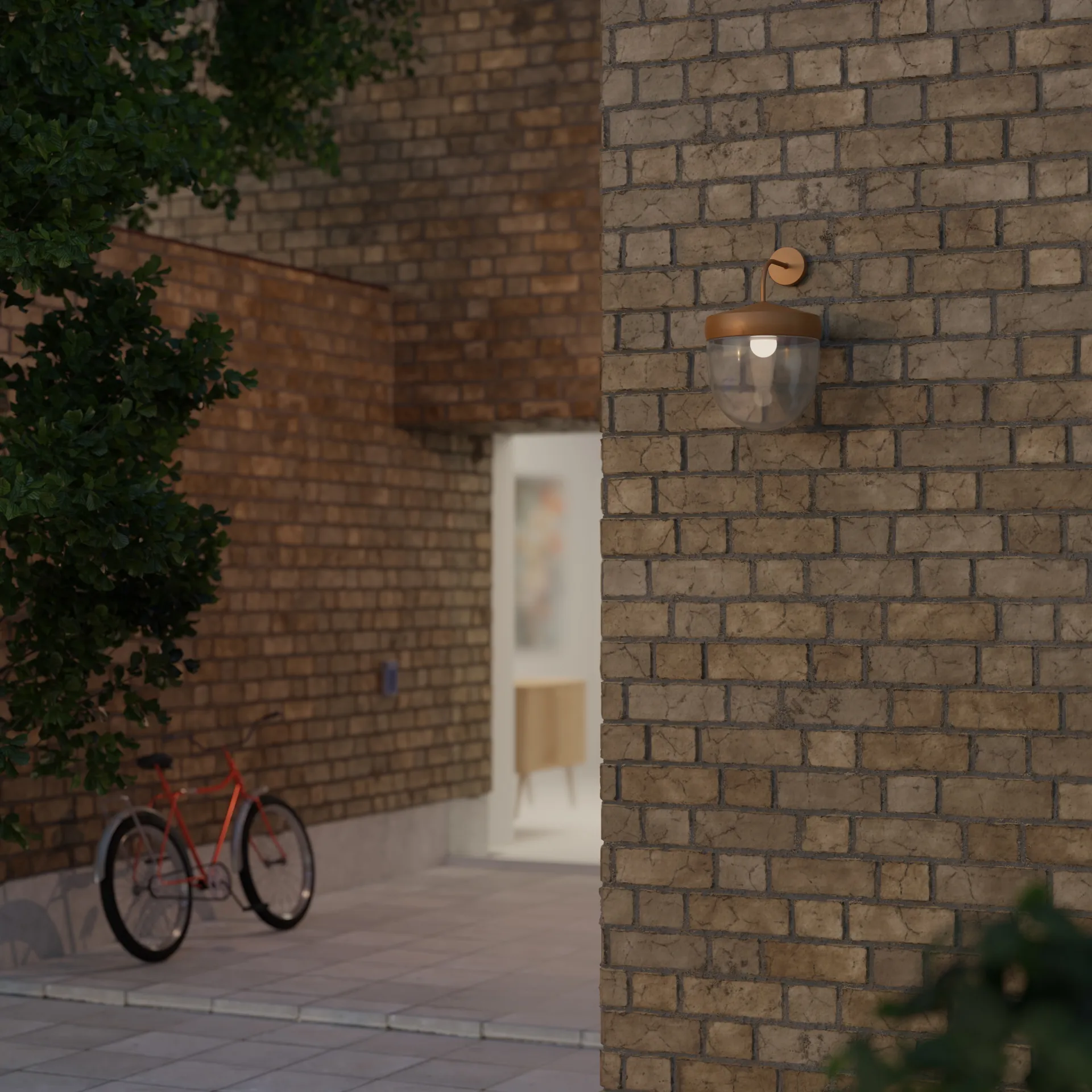 Pan vegglampe klar 30 cm, Brun Noon