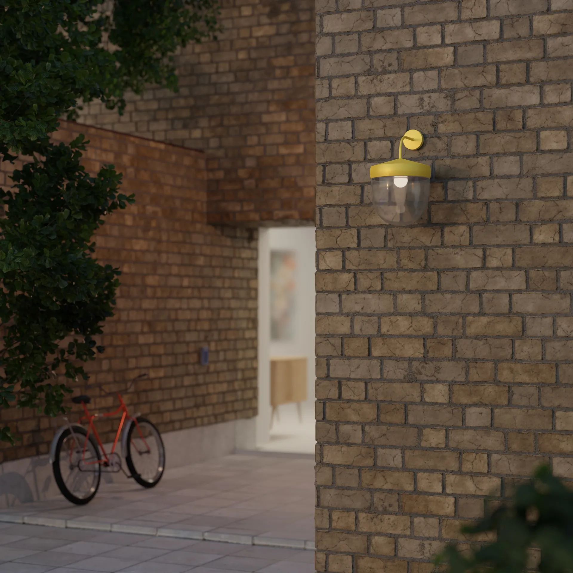 Pan vegglampe klar 30 cm, Gul Noon