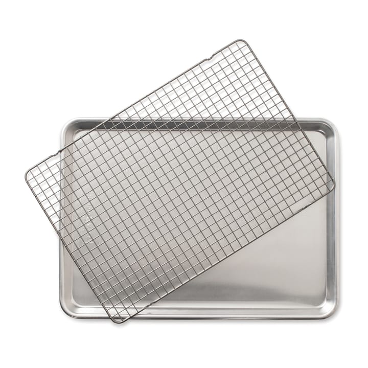 Nordic Ware Naturals stekeplate med grillrist - 32,7 x 45,4 cm - Nordic Ware