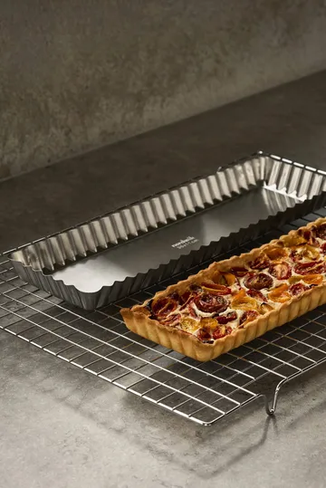 BAKE paiform med løs bunn - Rektangulær, rustfritt stål, 35x11 cm - Nordwik
