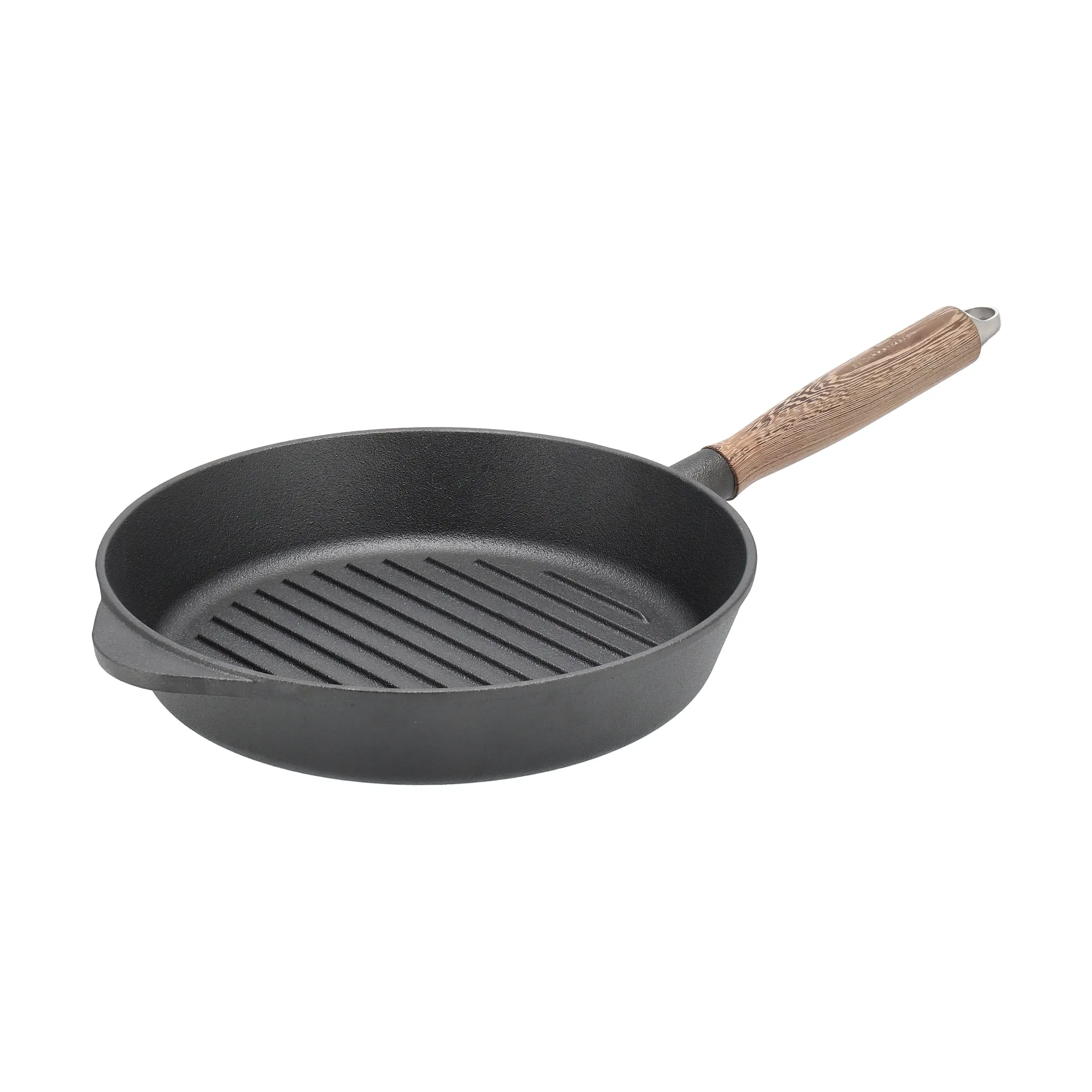 Nordwik grillpanne støpejern med trehåndtak, 28 cm Nordwik