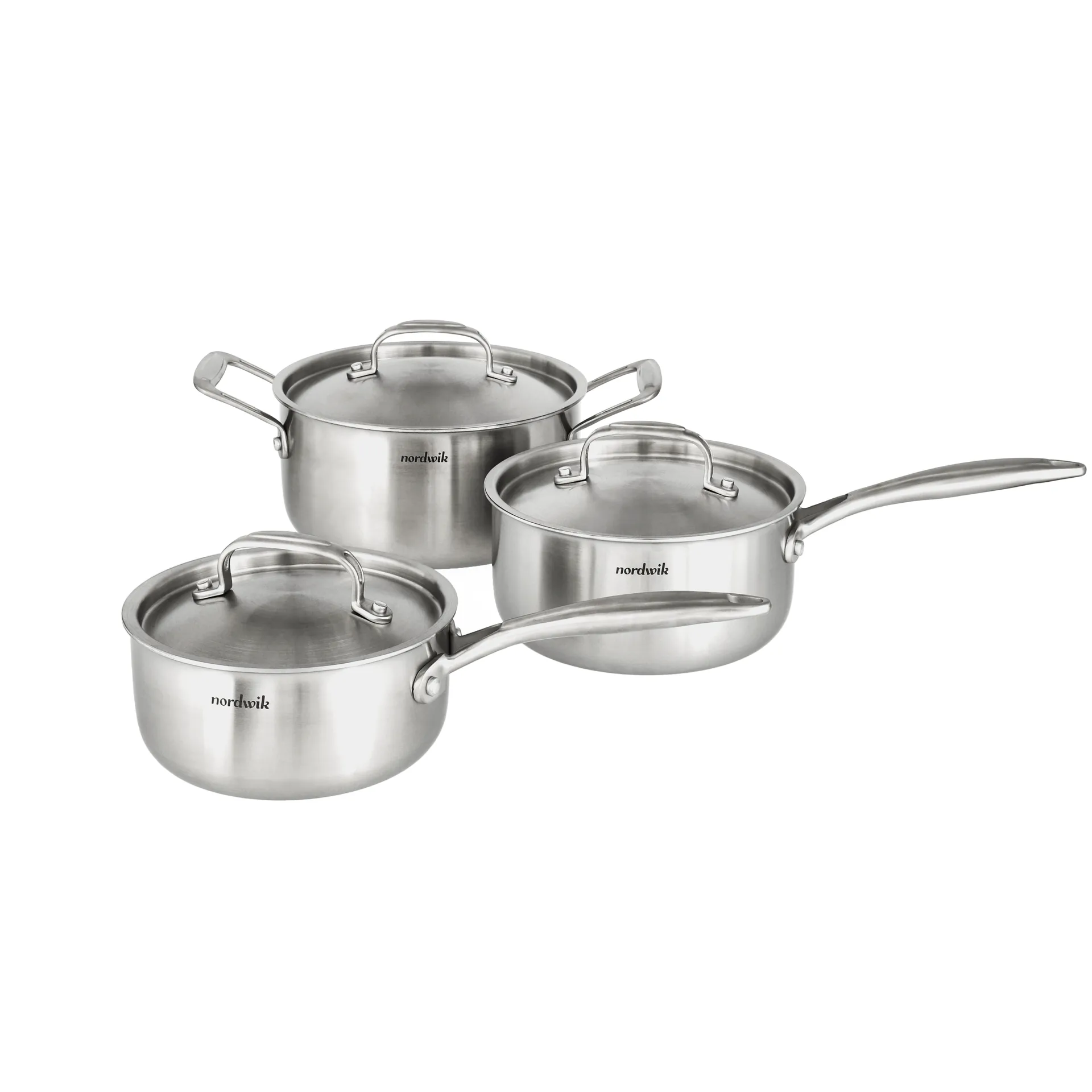 Nordwik grytesett 3-ply 3 deler, 1,5 l, 2 l, 3 l Nordwik