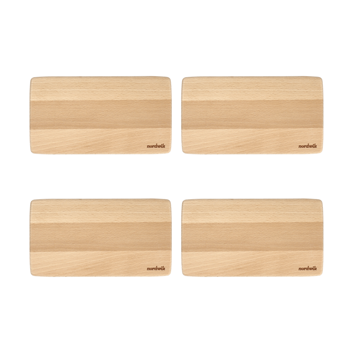 Nordwik smørbrødbrikke bøk 4-pk 20x11x0,8cm | Skandinavisk Design | Skjærefjøler | Brun