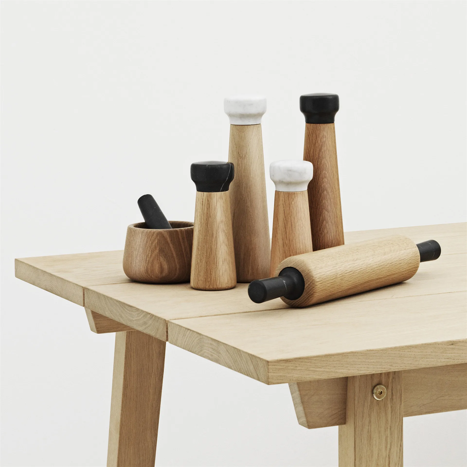 Craft pepperkvern eik-svart marmor, stor Normann Copenhagen
