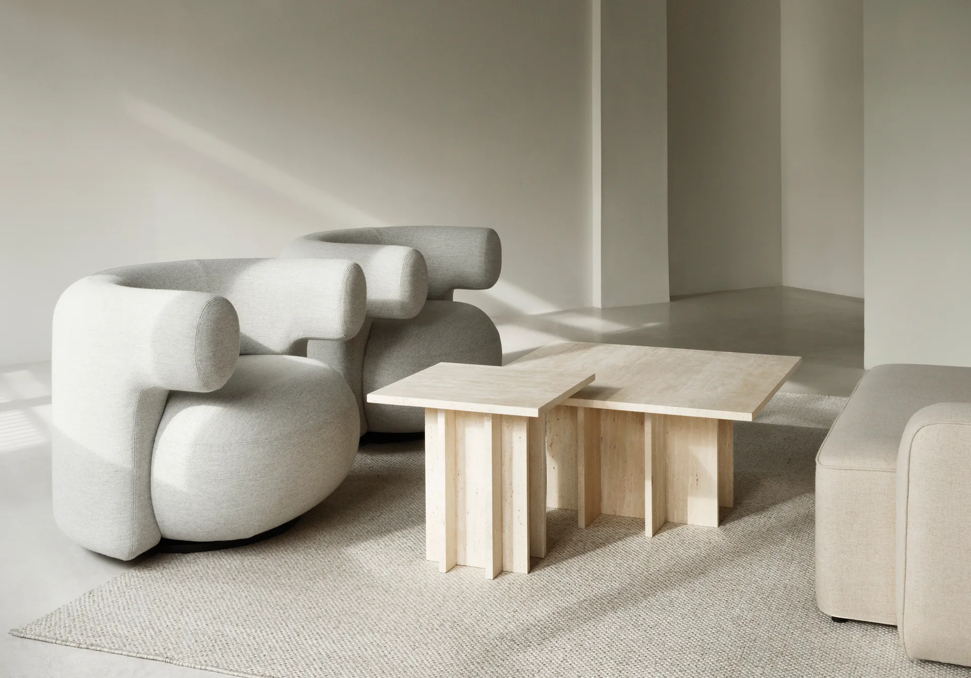 Edge sofabord large, Travertine Normann Copenhagen