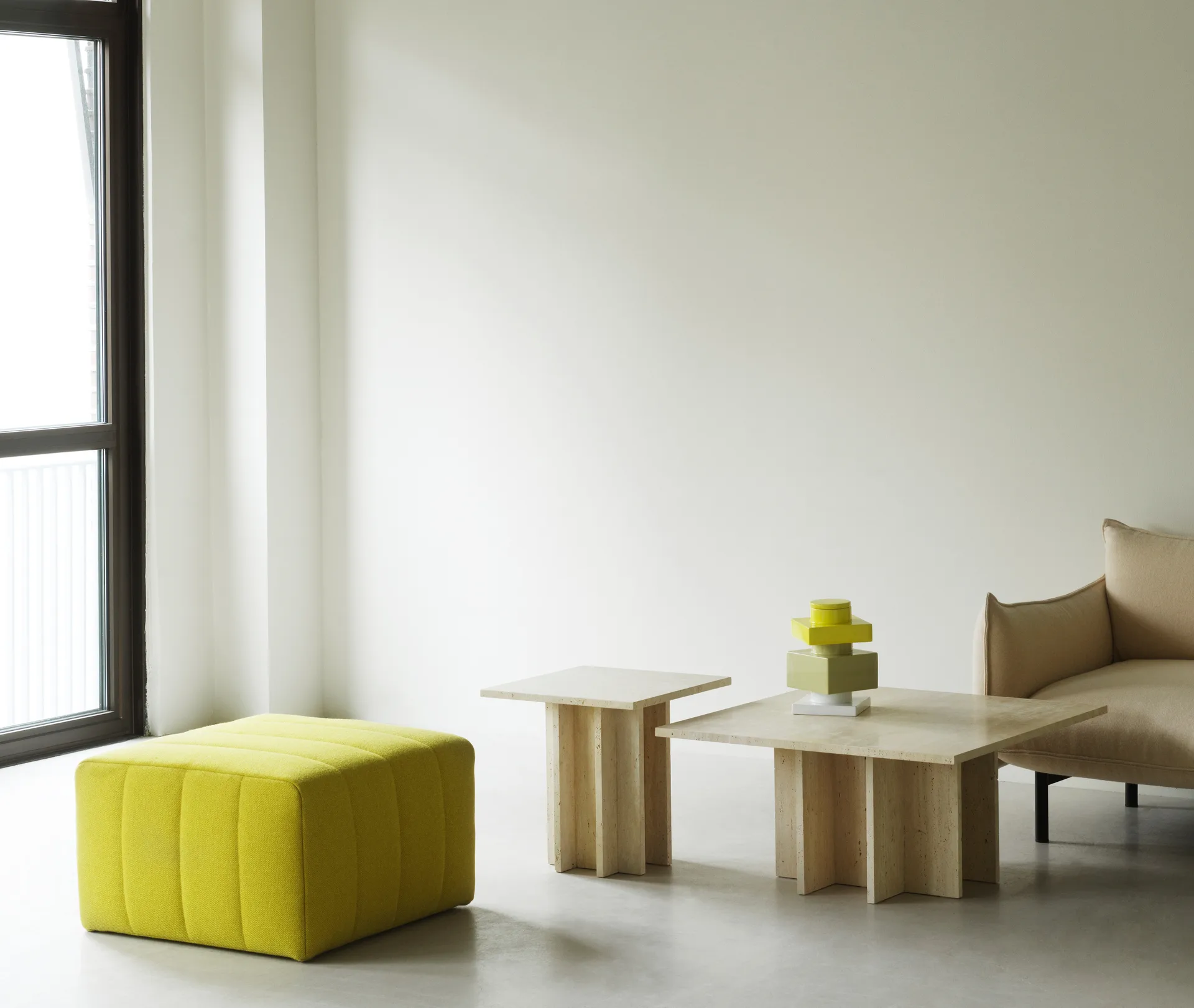 Edge sofabord large, Travertine Normann Copenhagen