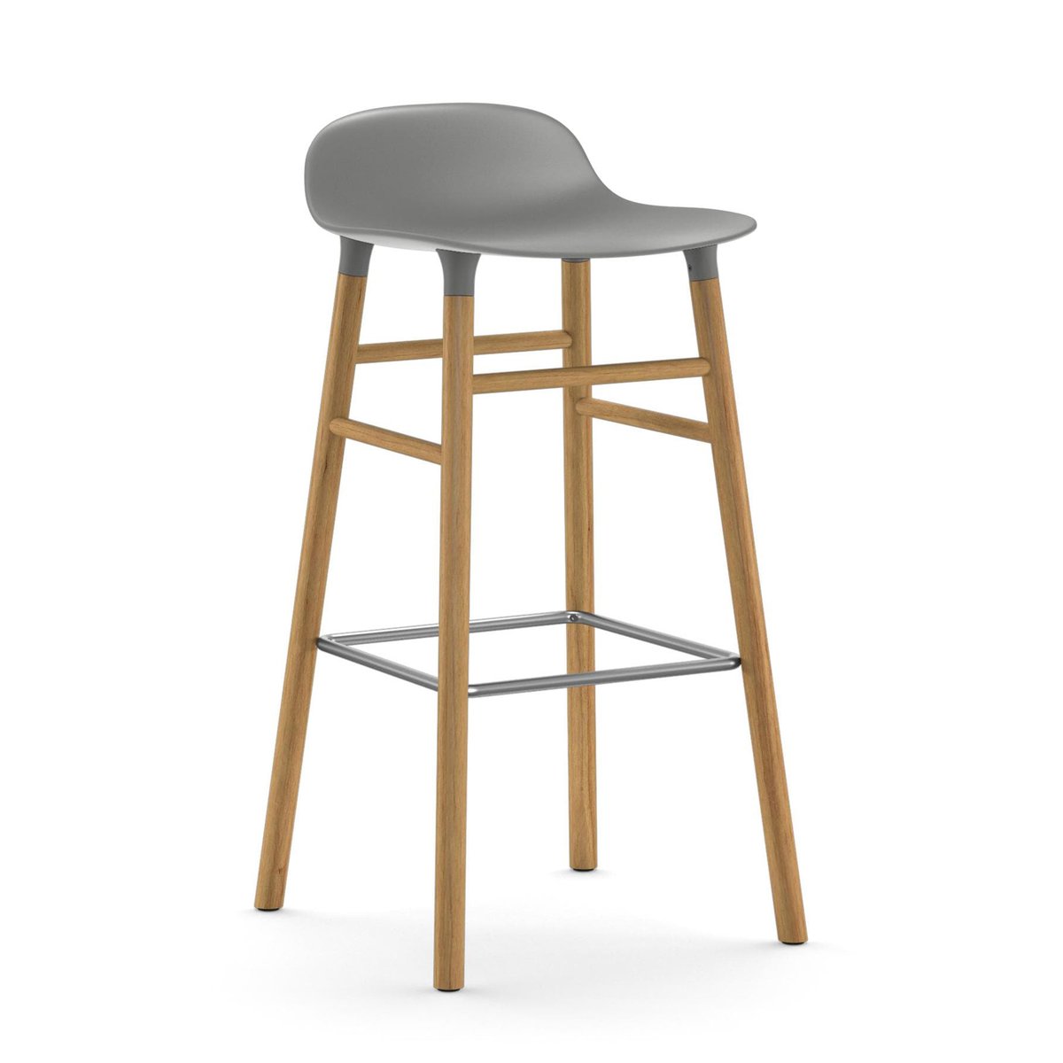 Bilde av Normann Copenhagen Form barstol eikebein 75 cm grå