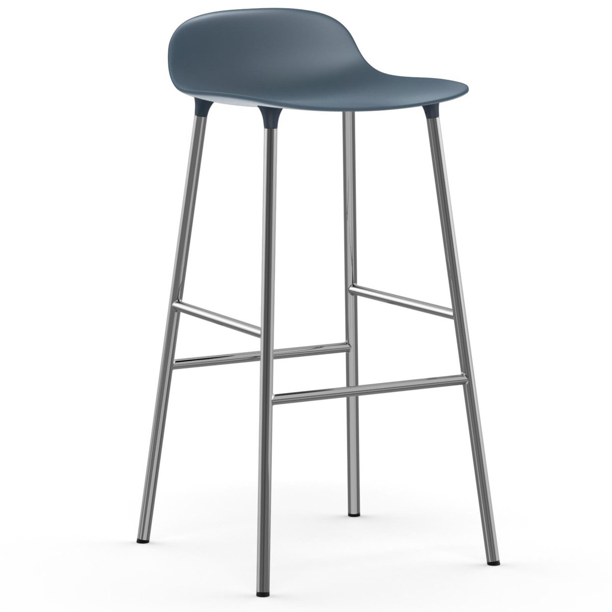 Bilde av Normann Copenhagen Form barstol forkromede bein 75 cm Blå