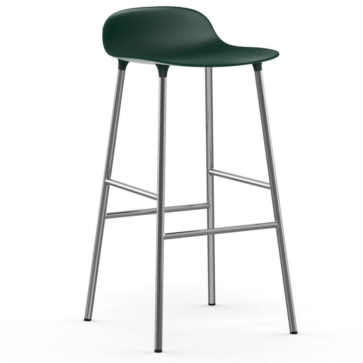 Bilde av Normann Copenhagen Form barstol forkromede bein 75 cm Grønn