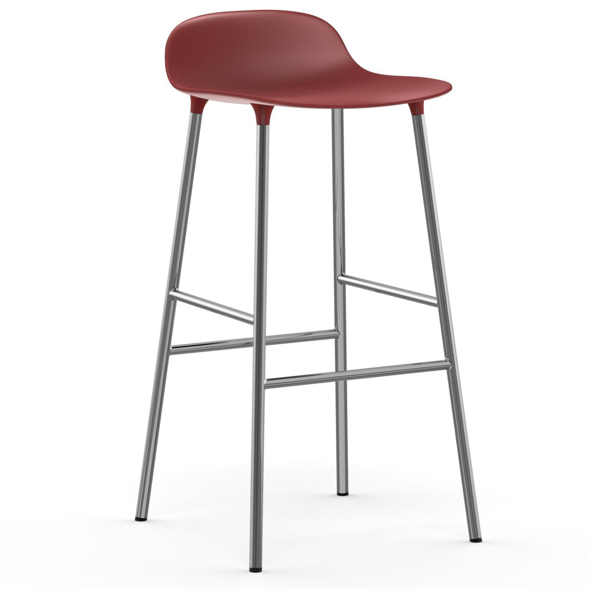 Bilde av Normann Copenhagen Form barstol forkromede bein 75 cm Rød
