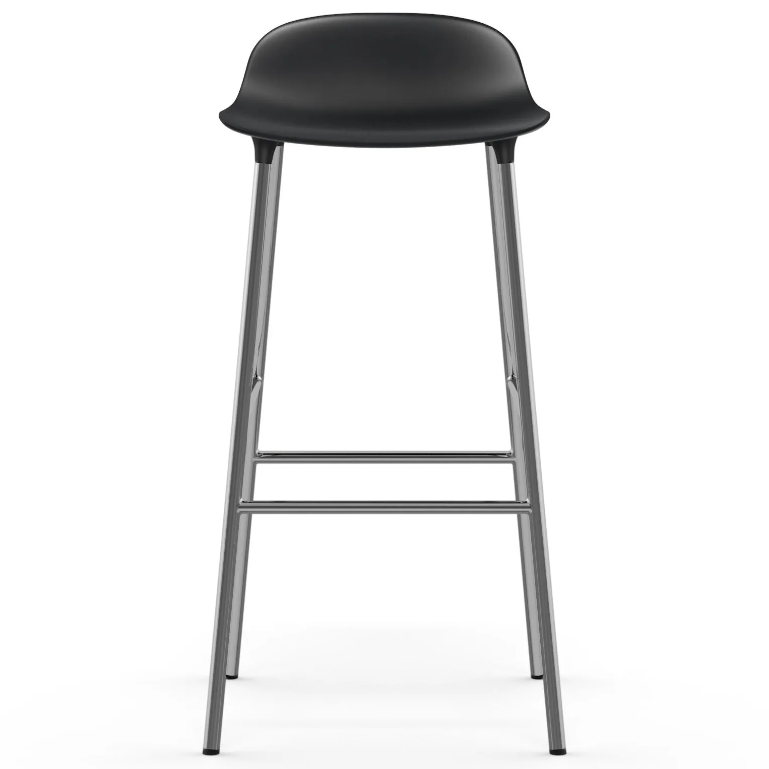 Form barstol forkromede bein 75 cm, Svart Normann Copenhagen