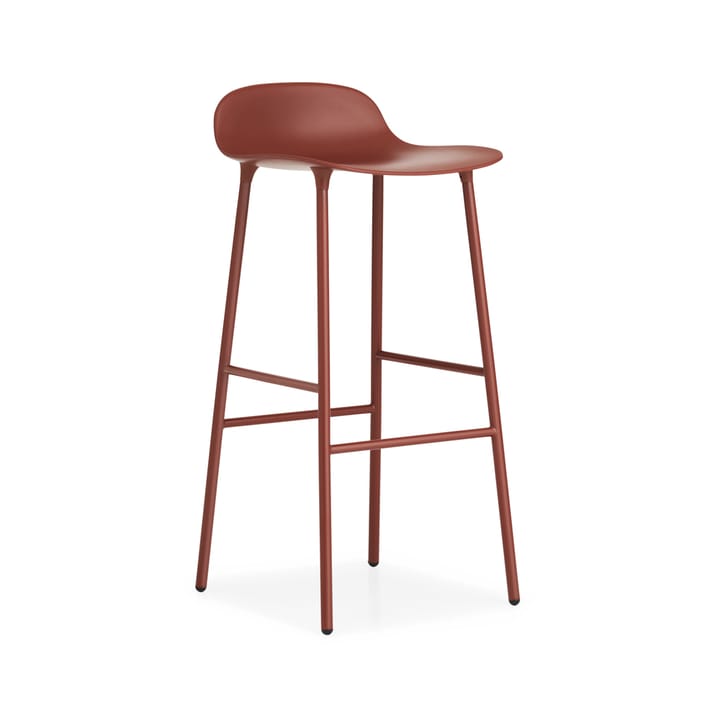 Form barstol høy - red, rødlakkerte stålben - Normann Copenhagen