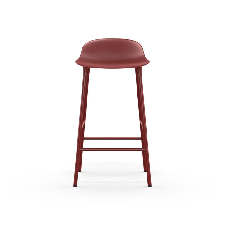 Form barstol lav, red, rødlakkerte stålben Normann Copenhagen