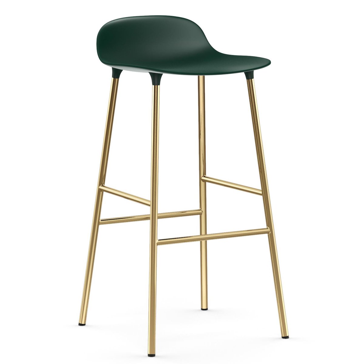 Bilde av Normann Copenhagen Form barstol messingsbein 75 cm Grønn