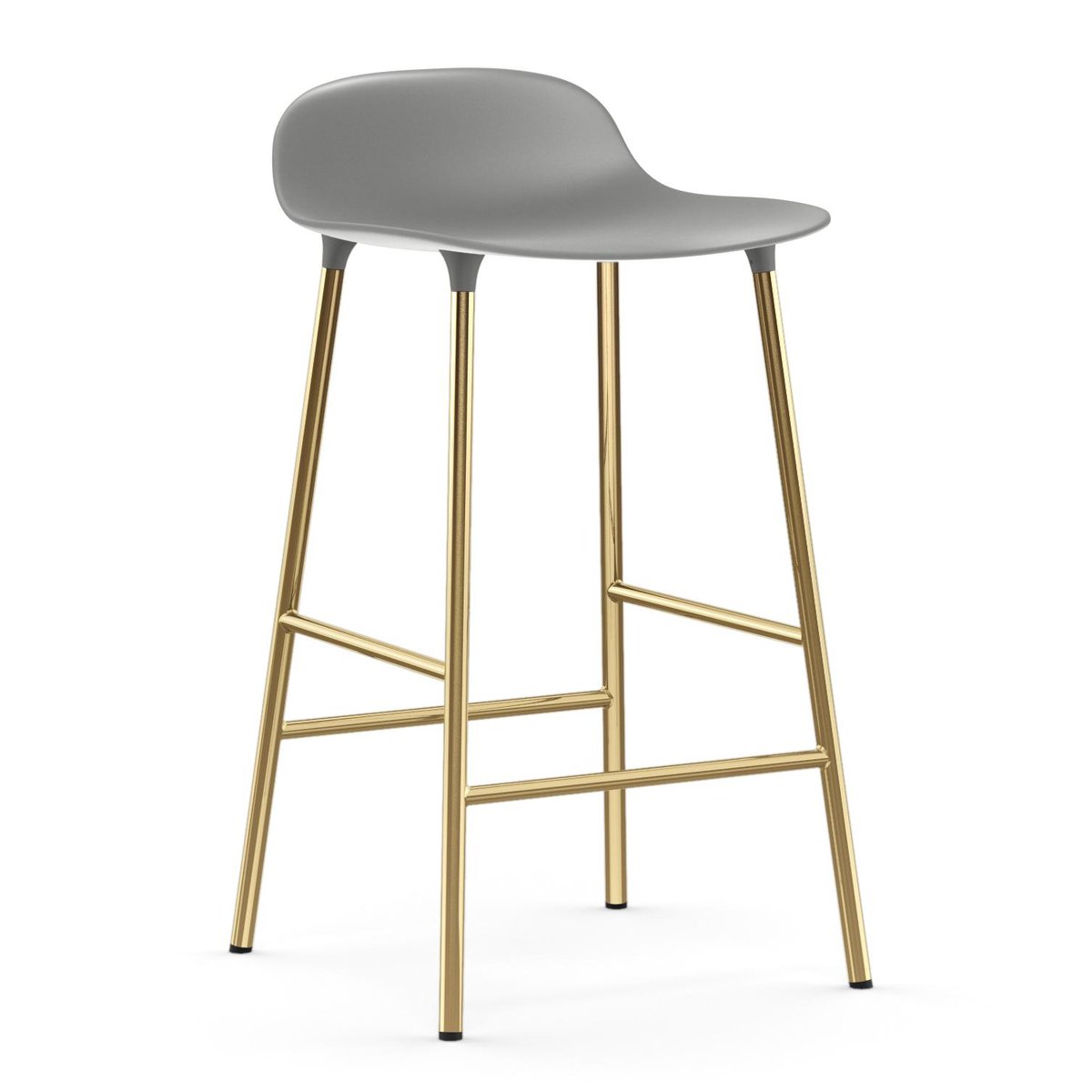 Normann Copenhagen Form barstol messingsbein Grå | Skandinavisk Design | Barstoler & Barkrakker | Grå