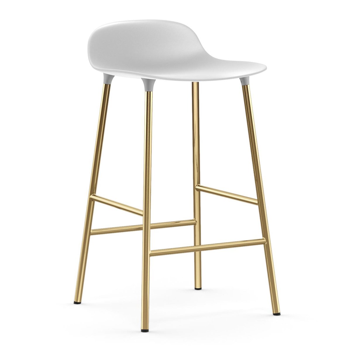 Bilde av Normann Copenhagen Form barstol messingsbein Hvit