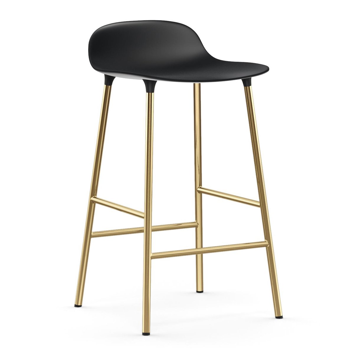 Bilde av Normann Copenhagen Form barstol messingsbein Svart