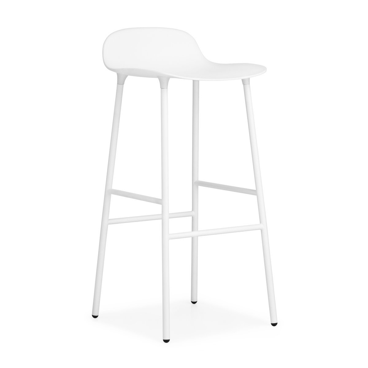 Bilde av Normann Copenhagen Form barstol metallbein 75 cm hvit