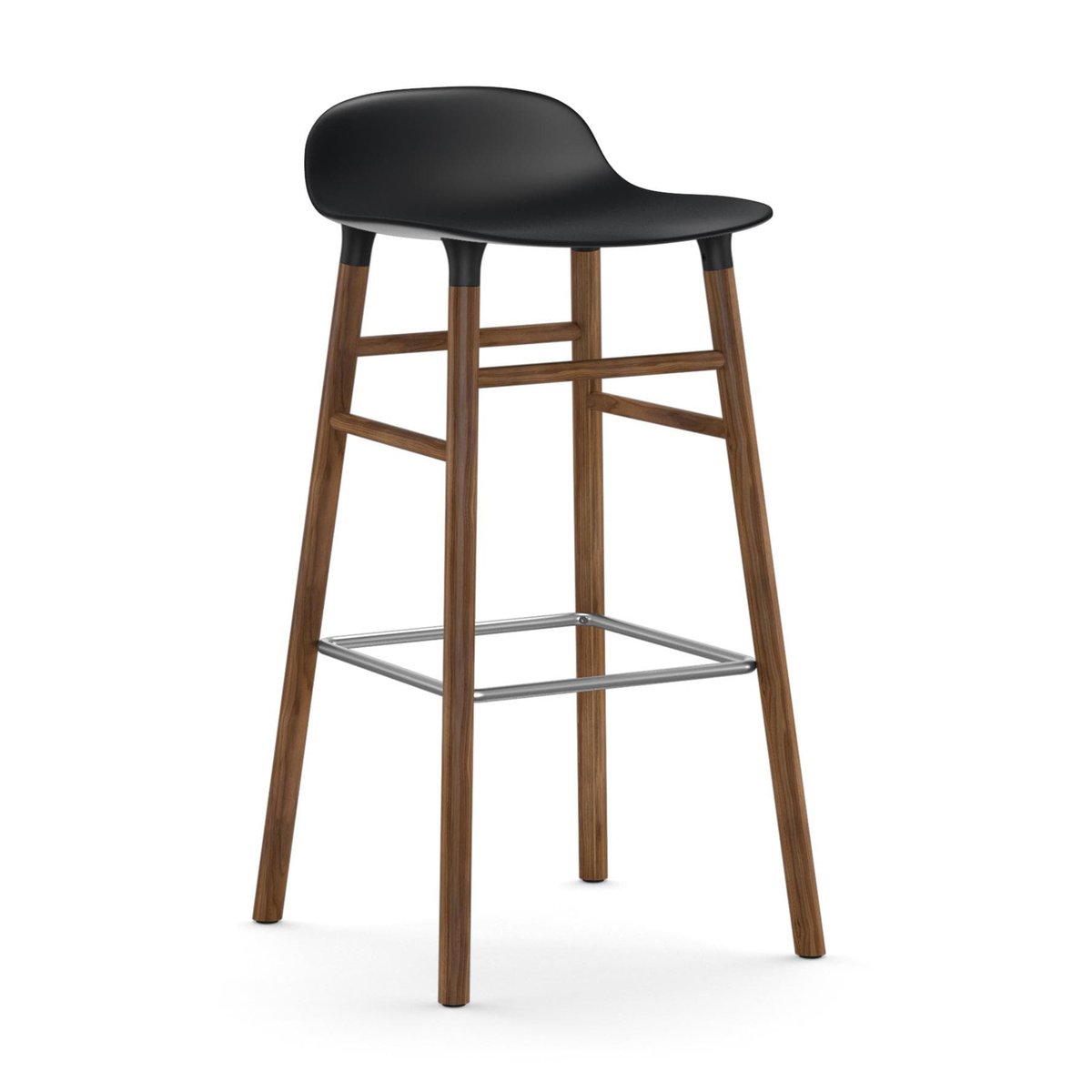 Bilde av Normann Copenhagen Form barstol valnøttbein 75 cm svart