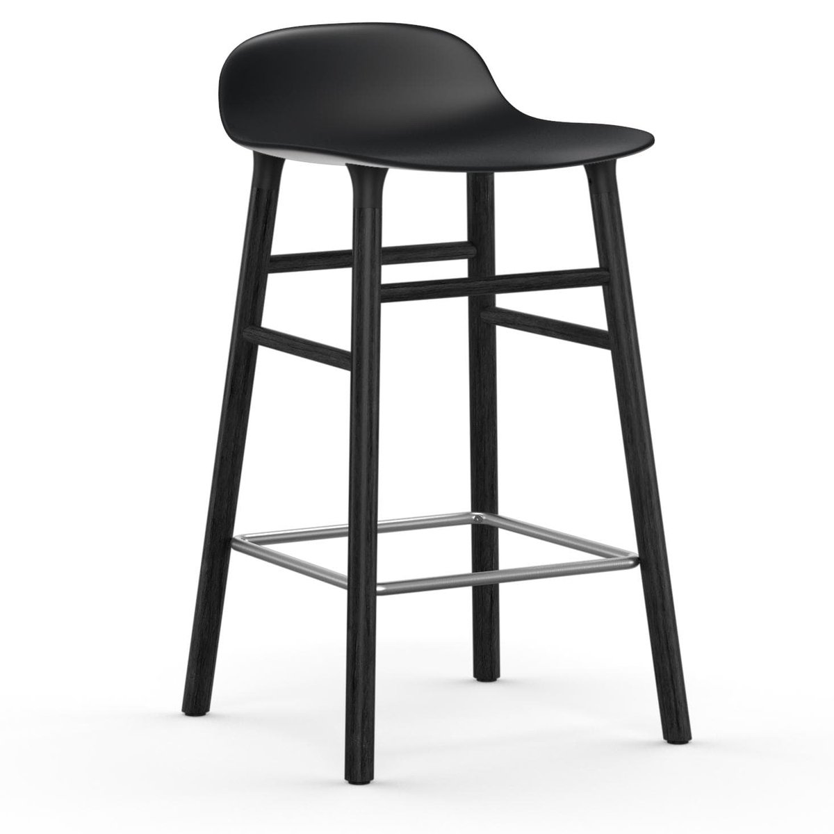 Bilde av Normann Copenhagen Form Chair barstol lakkerte eikebein 65 cm svart