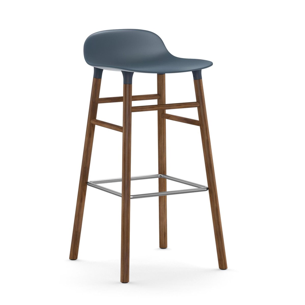 Bilde av Normann Copenhagen Form Chair barstol valnøttben blå