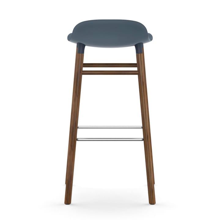 Form Chair barstol valnøttben - blå - Normann Copenhagen