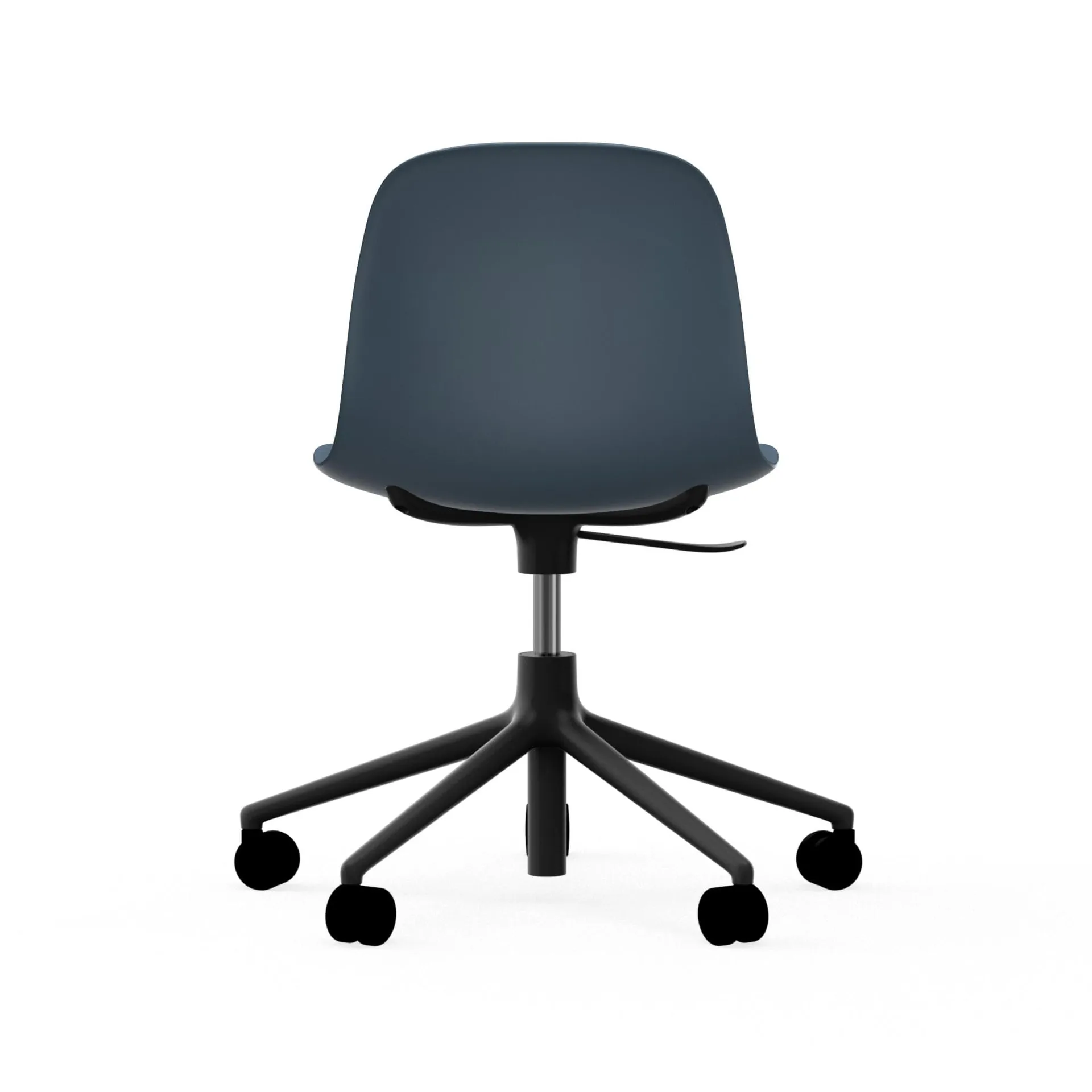 Form chair, dreibar stol, 5W kontorstol, blå, sort aluminium, hjul Normann Copenhagen