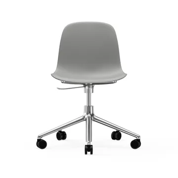Form chair, dreibar stol, 5W kontorstol - grå, aluminium, hjul - Normann Copenhagen
