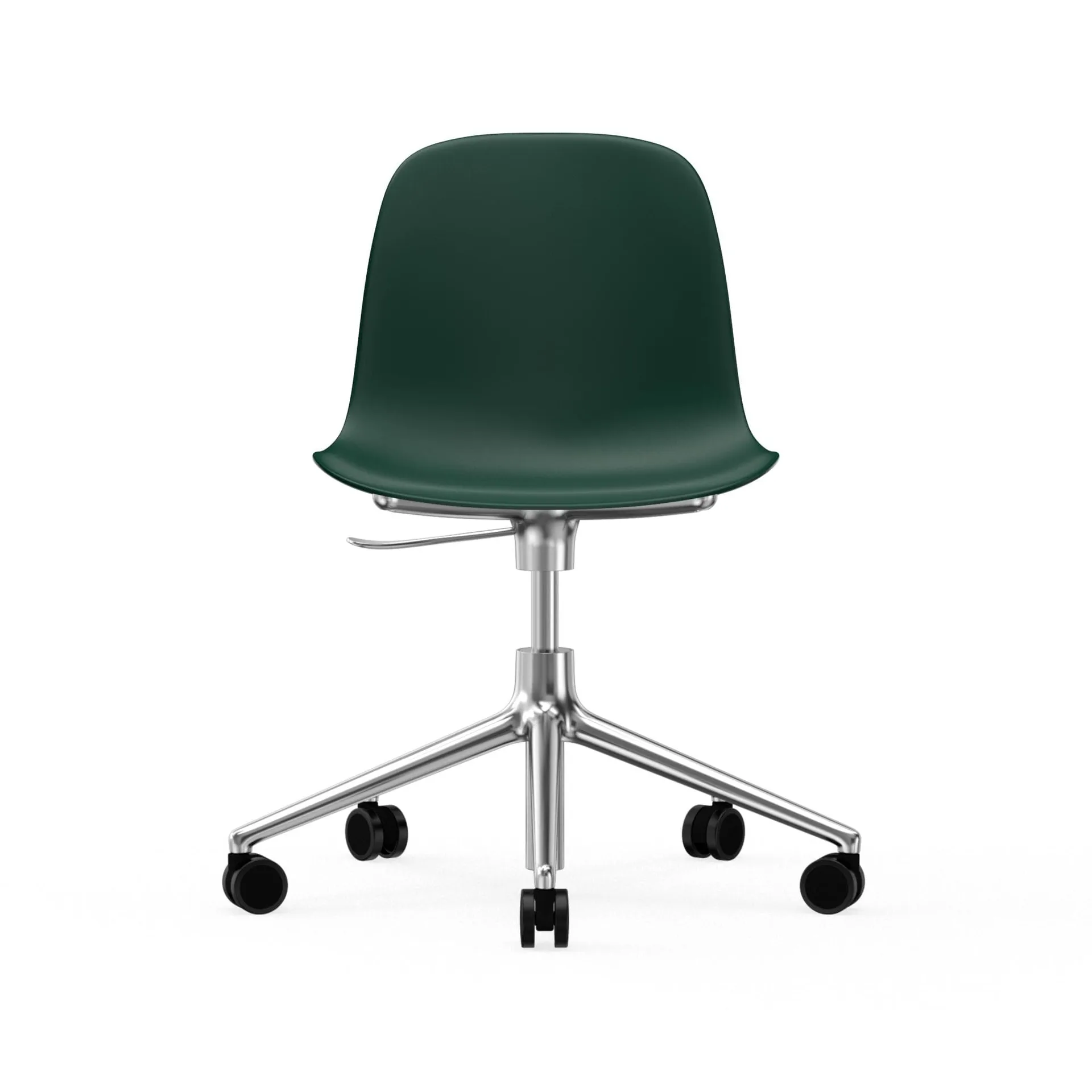 Form chair, dreibar stol, 5W kontorstol, grønn, aluminium, hjul Normann Copenhagen