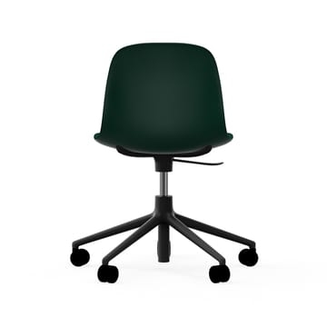 Form chair, dreibar stol, 5W kontorstol - grønn, sort aluminium, hjul - Normann Copenhagen