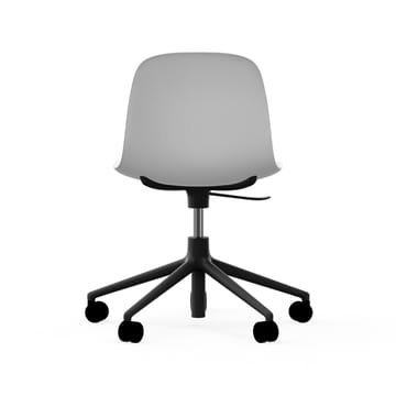 Form chair, dreibar stol, 5W kontorstol - hvit, sort aluminium, hjul - Normann Copenhagen