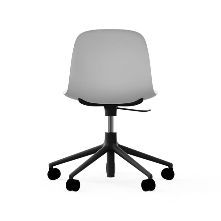 Form chair, dreibar stol, 5W kontorstol - hvit, sort aluminium, hjul - Normann Copenhagen