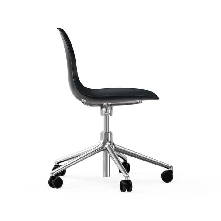 Form chair, dreibar stol, 5W kontorstol - sort, aluminium, hjul - Normann Copenhagen