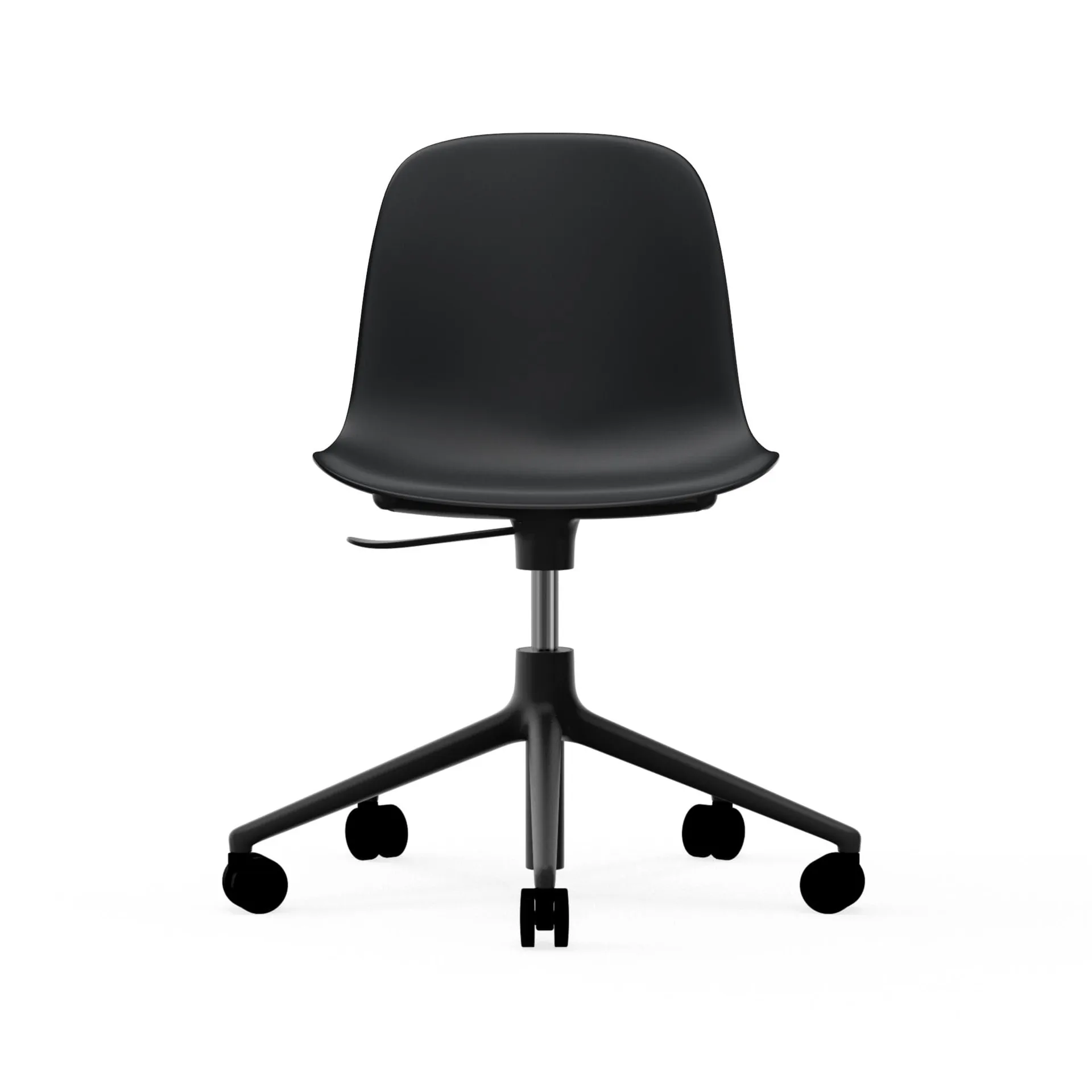 Form chair, dreibar stol, 5W kontorstol, sort, sort aluminium, hjul Normann Copenhagen