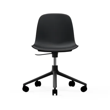 Form chair, dreibar stol, 5W kontorstol - sort, sort aluminium, hjul - Normann Copenhagen