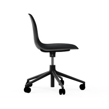 Form chair, dreibar stol, 5W kontorstol - sort, sort aluminium, hjul - Normann Copenhagen