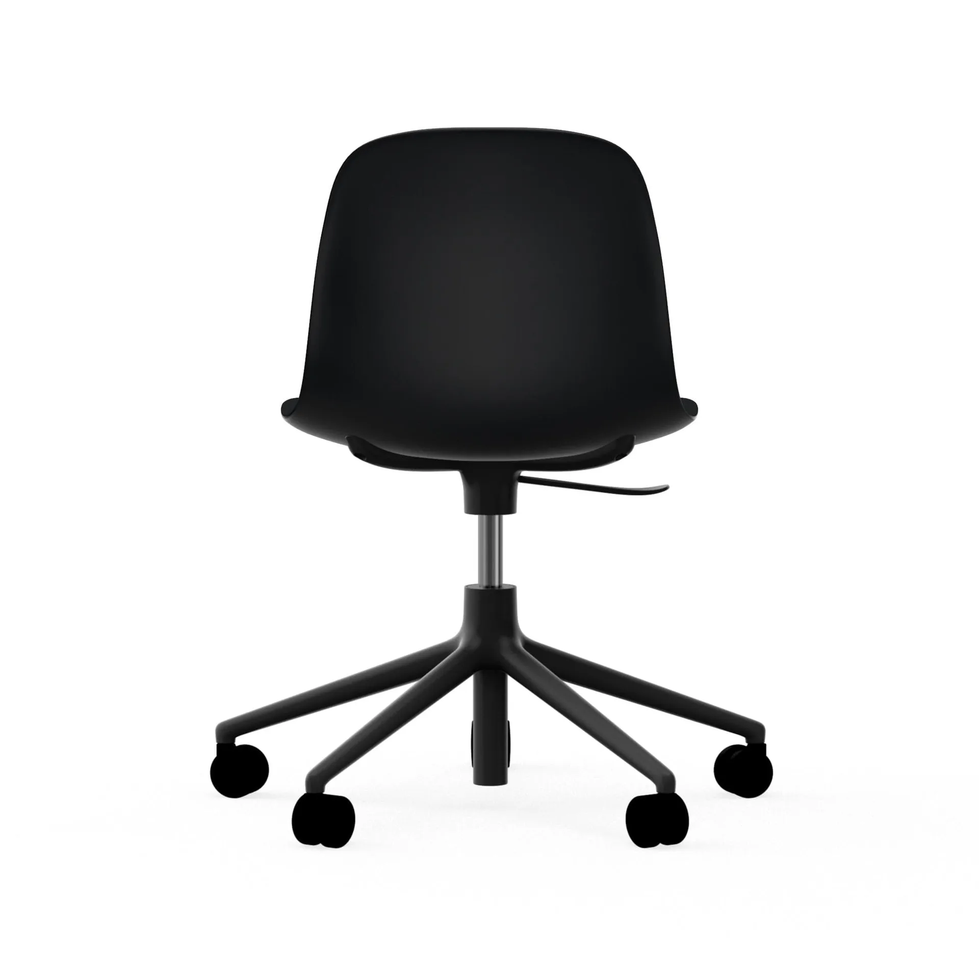 Form chair, dreibar stol, 5W kontorstol, sort, sort aluminium, hjul Normann Copenhagen