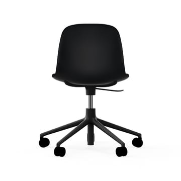 Form chair, dreibar stol, 5W kontorstol - sort, sort aluminium, hjul - Normann Copenhagen