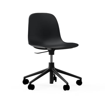 Form chair, dreibar stol, 5W kontorstol - sort, sort aluminium, hjul - Normann Copenhagen