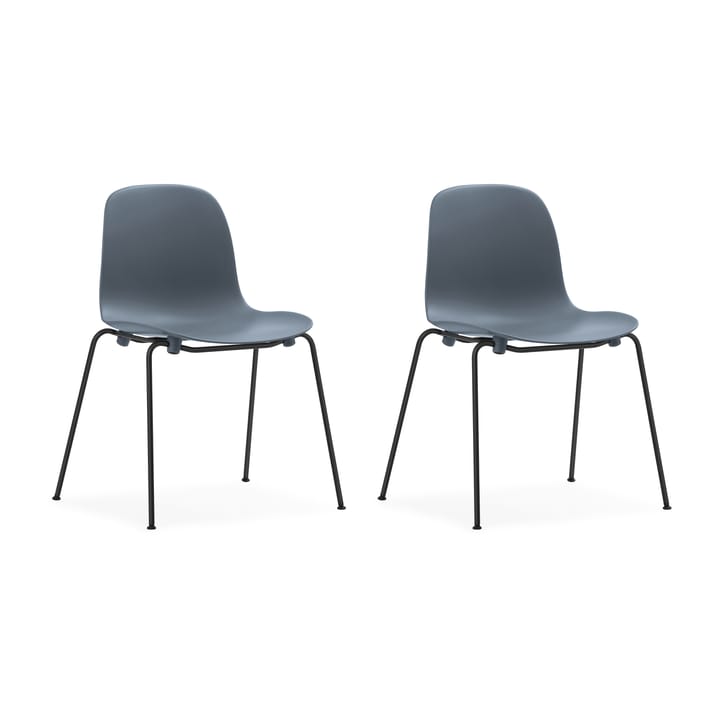 Form Chair stablebar stol svarte ben 2-pakning, Blå - undefined - Normann Copenhagen