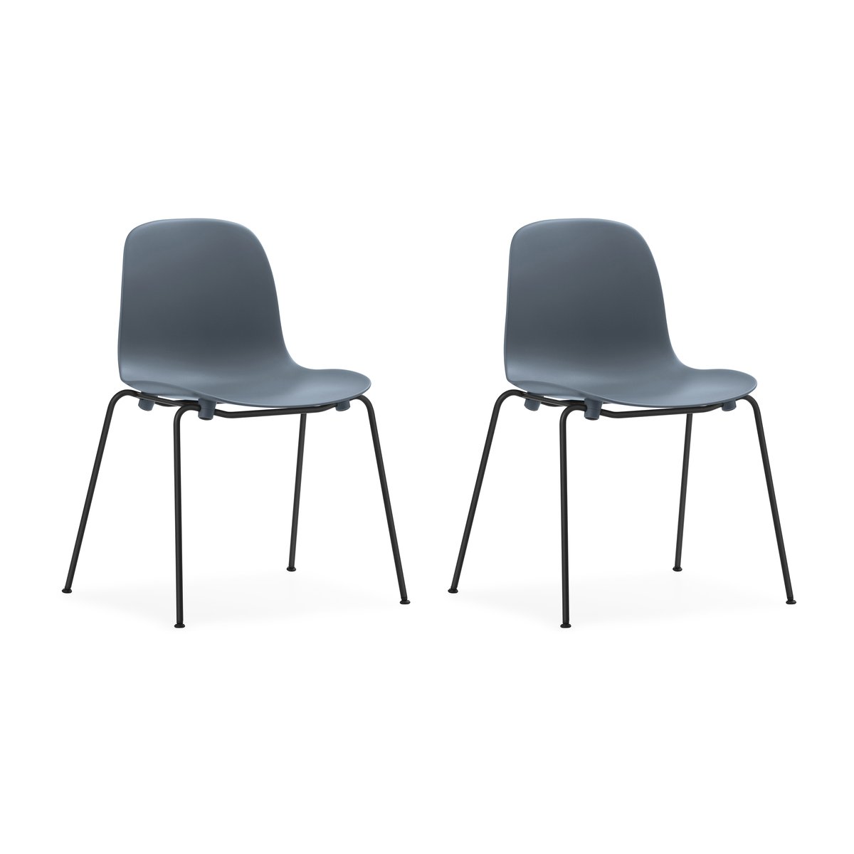 Normann Copenhagen Form Chair stablebar stol svarte ben 2-pakning, Blå Blå