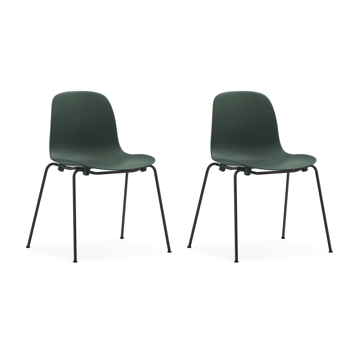 Normann Copenhagen Form Chair stablebar stol svarte ben 2-pakning, Grønn Grønn