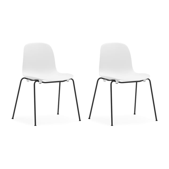 Form Chair stablebar stol svarte ben 2-pakning, Hvit - undefined - Normann Copenhagen