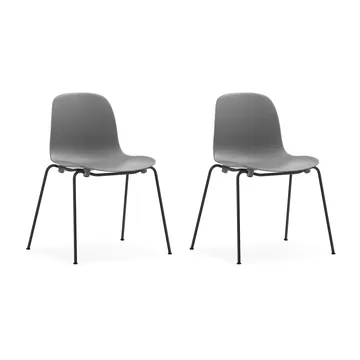 Form Chair stablebar stol svarte ben 2-pk, Grå - undefined - Normann Copenhagen