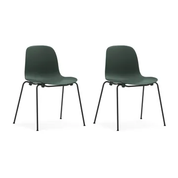 Form Chair stablebar stol svarte ben 2-pk, Grønn - Normann Copenhagen