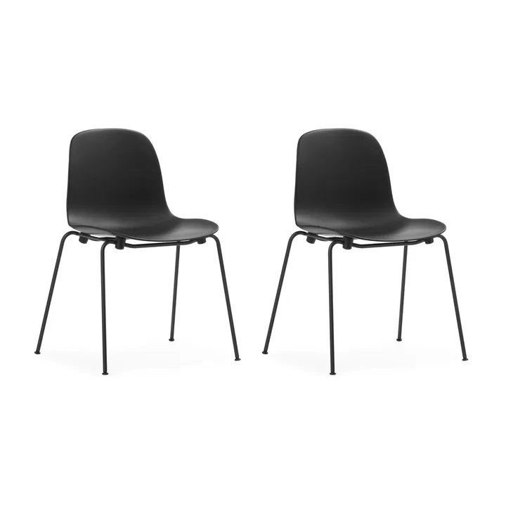 Form Chair stablebar stol svarte ben 2-pk, Svart - Normann Copenhagen