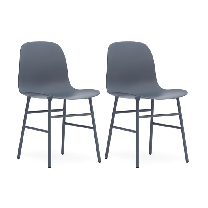 Form Chair stol metallben 2-stk. - blå - Normann Copenhagen
